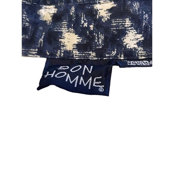 Bon Homme Mens Blue White Collared Short Sleeve Button-Down Shirt Size 2XB - Picture 8 of 13